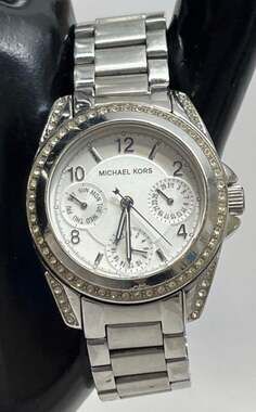Michael Kors Women's Mini Blair MK5612 Silver Stainless Steel Crystal Pave Watch
